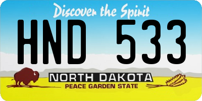 ND license plate HND533