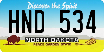 ND license plate HND534