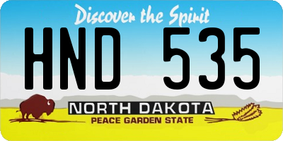 ND license plate HND535