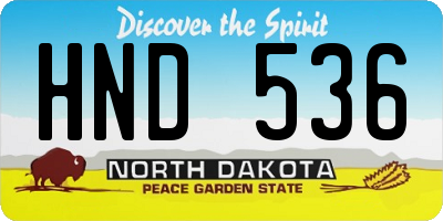 ND license plate HND536