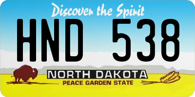 ND license plate HND538