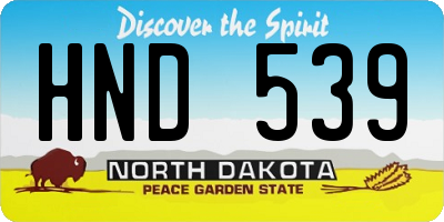 ND license plate HND539