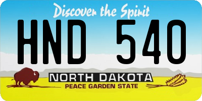 ND license plate HND540