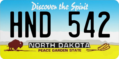 ND license plate HND542