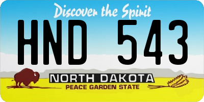 ND license plate HND543