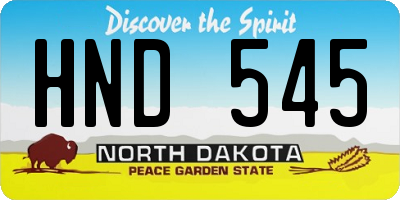 ND license plate HND545