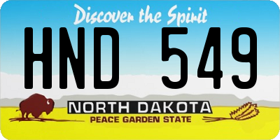 ND license plate HND549