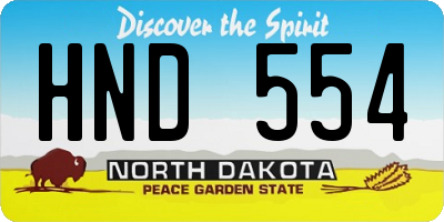 ND license plate HND554