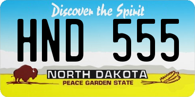 ND license plate HND555