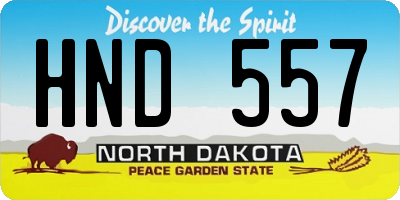 ND license plate HND557