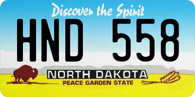 ND license plate HND558