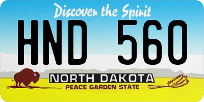 ND license plate HND560