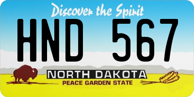 ND license plate HND567