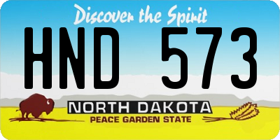 ND license plate HND573