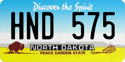 ND license plate HND575