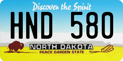 ND license plate HND580