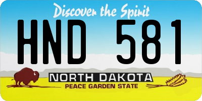 ND license plate HND581