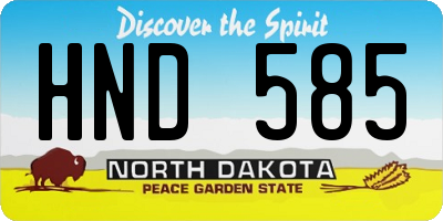 ND license plate HND585