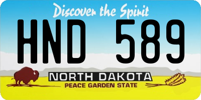 ND license plate HND589