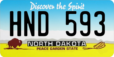 ND license plate HND593