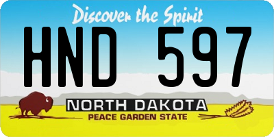 ND license plate HND597