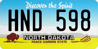 ND license plate HND598