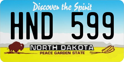 ND license plate HND599