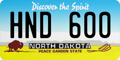 ND license plate HND600