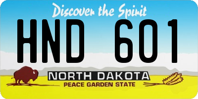 ND license plate HND601