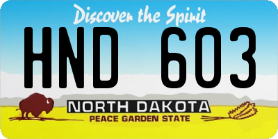 ND license plate HND603