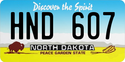 ND license plate HND607