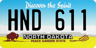 ND license plate HND611