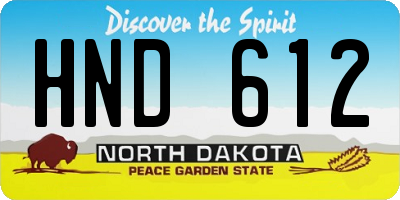 ND license plate HND612