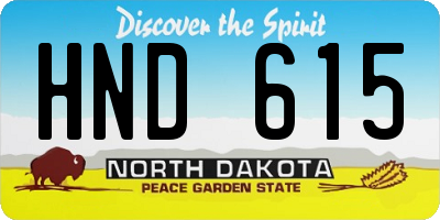 ND license plate HND615