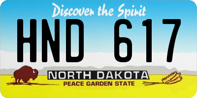 ND license plate HND617