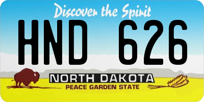 ND license plate HND626