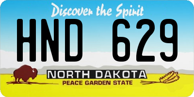 ND license plate HND629