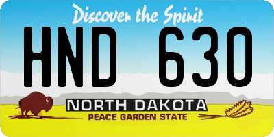 ND license plate HND630