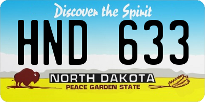 ND license plate HND633