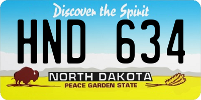 ND license plate HND634