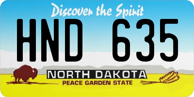 ND license plate HND635