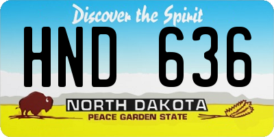 ND license plate HND636