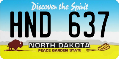 ND license plate HND637