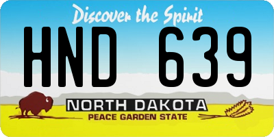 ND license plate HND639