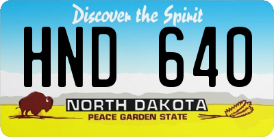 ND license plate HND640