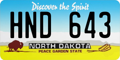 ND license plate HND643