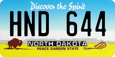 ND license plate HND644