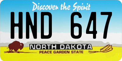 ND license plate HND647