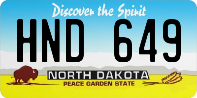 ND license plate HND649