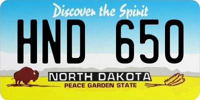 ND license plate HND650